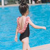 Mom & Me Three-Dimensional Flower Petals One-Piece Swimsuit