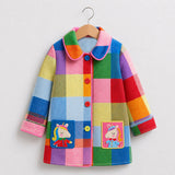 Lucky Sale-Children's Colorful Plaid Unicorn Coat with Pockets