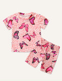 Girl's Cute Butterfly Printing Suit
