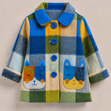Lucky Sale-Unisex children's colorful plaid jacket with cat pattern