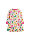 Cartoon Flower Print Dress