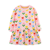 Flower Print Long Sleeve Dress