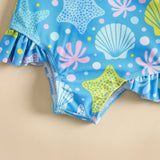 Children's Shell Printed Swimsuit