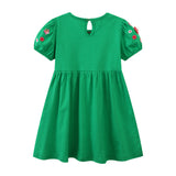 Children's Animal Embroidered Short Sleeve Dress