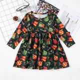 Halloween Long Sleeve Ghost Print Dress