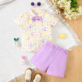 Easter Children's Clothing Cartoon Rabbit Print Short Sleeve Suit