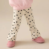Girls Love Pattern Flared Legs