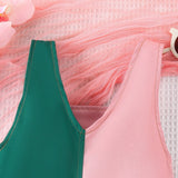 Baby Three Color Matching Pocket Suspender Shorts