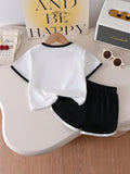 round Neck Floral Print Casual Jumpsuit Two-Piece Suit