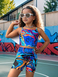 Printed Vest Suit