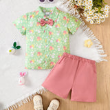 Easter Children's Clothing Cartoon Rabbit Print Short Sleeve Suit