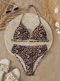 Leopard Print Flower Swimsuit