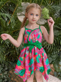 Plant Printing Slip Dress