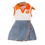 Sleeveless Flower Top + Lace Denim Shorts
