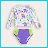 Long Sleeve Turtle Print Children's Swimsuit