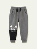 Cartoon Embroidered Cotton Trousers