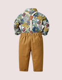 Full Printed Flower Overalls Party Suit - CCMOM