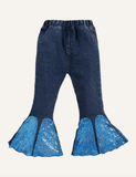 Girls Denim Bell-Bottom Pants - CCMOM