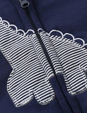 Little Dinosaur Appliqu¡§| Hooded Zip Jacket - CCMOM