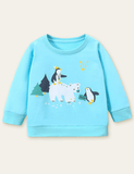 Polar Bear and Penguin Printed Sweatshirt
