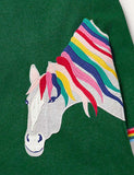 Rainbow Pony Appliqu¡§| Long Sleeve Dress - CCMOM