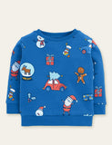 Santa Claus Gingerbread Man Printed Sweatshirt - CCMOM