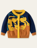 Shaped Tiger Pattern Sweater Cardigan
