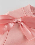 Toddler Kid Solid Color Bow Brushed Pull Over Sweatshirt - CCMOM