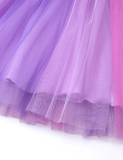 Toddler Unicorn Appliqu¡§| Rainbow Mesh Long Sleeves Princess Dress - CCMOM