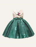 V-neck Flower Party Dress - CCMOM